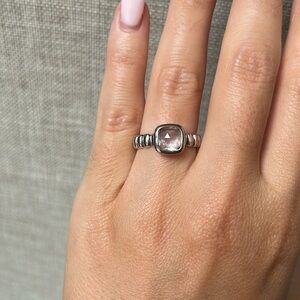 John Hardy silver and pink gemstone ring, 5.5
